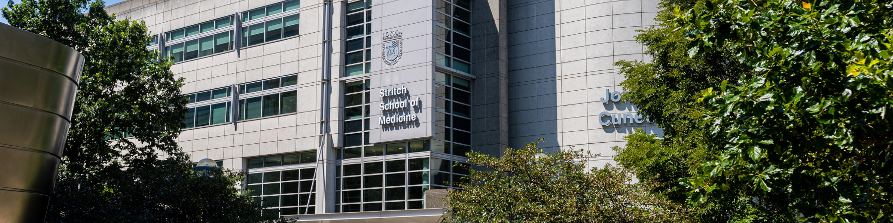 External view of the Cuneo Center on the Stritch School of Medicine campus.
